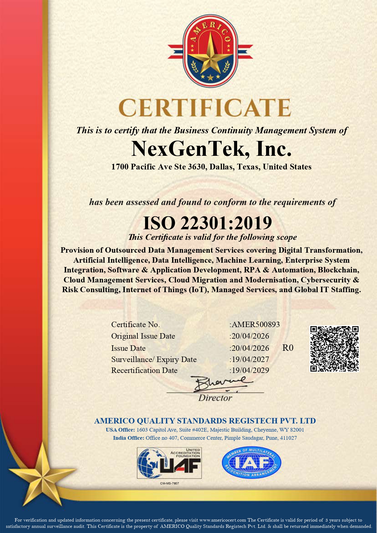 ISO 9001:2015 Quality Management Certification